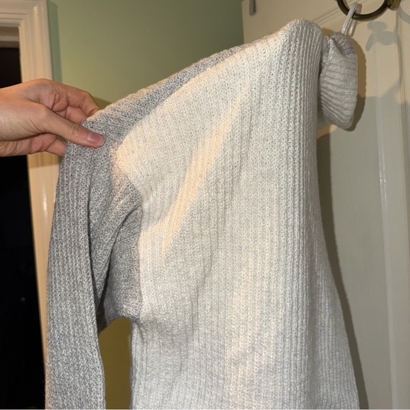 J. Jill Two-Tone Light and Dark Gray Ribbed Turtleneck Sweater - Picture 8 of 8